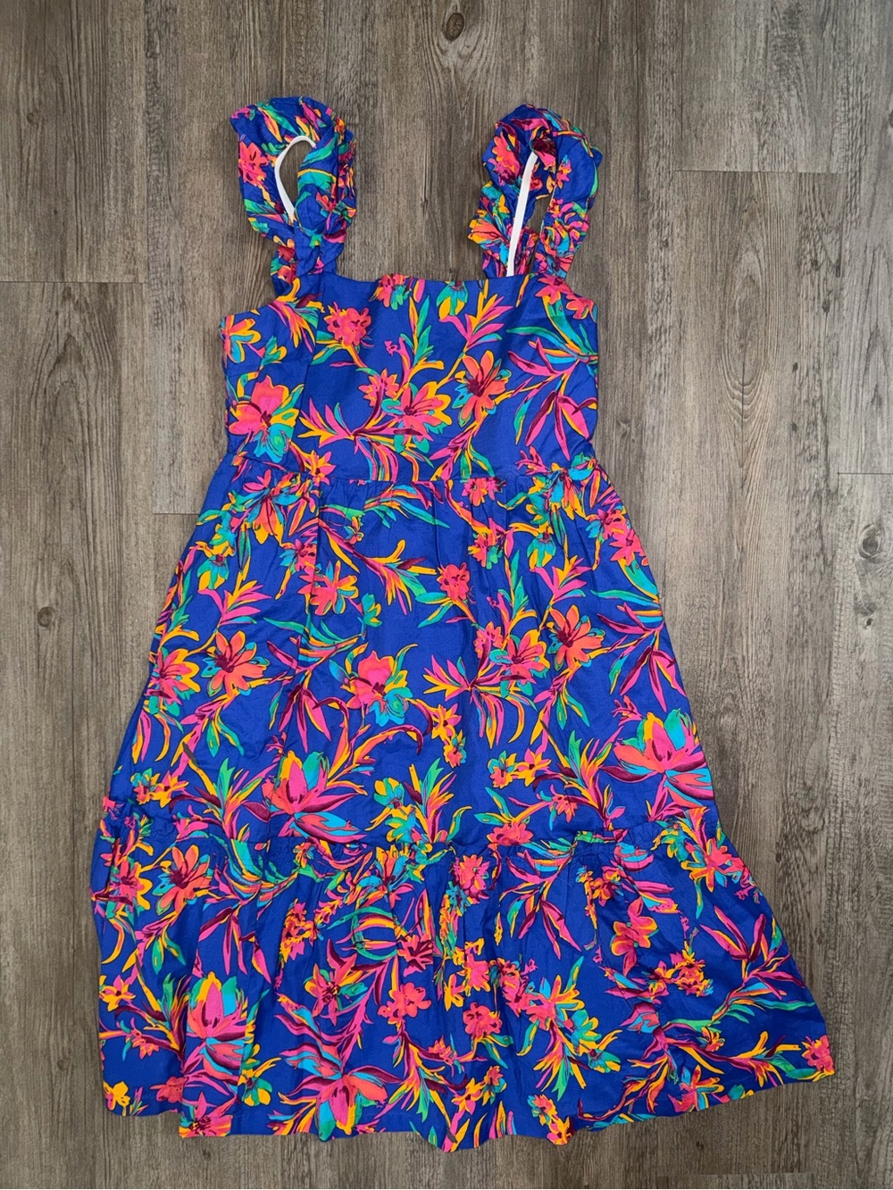 J Crew blue floral cotton maxi dress